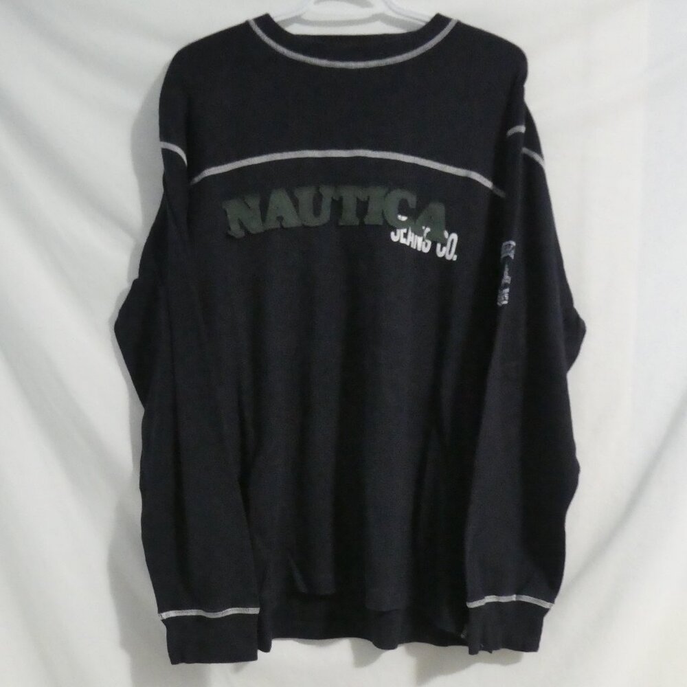 NAUTICA JEANS CO. | Long Sleeve Crew Neck Sweater With Nautica Print Front